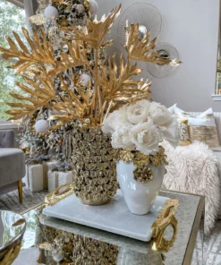 Inspire Me! Home Decor 28.75" Metallic Leaf Stem Gold Floral Stems