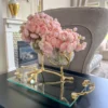 Inspire Me! Home Decor Large Rectangular Glass Tray With Cherry Blossom Details