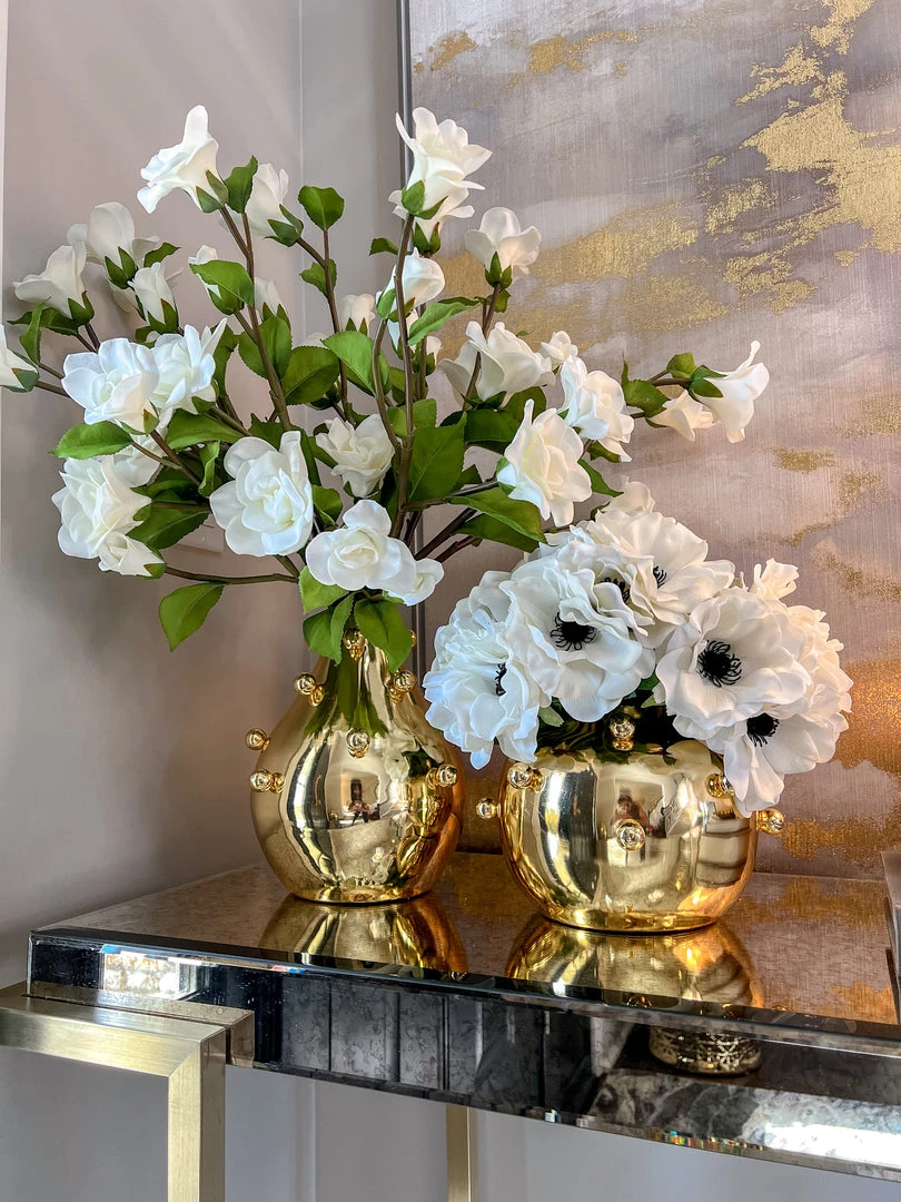 Inspire Me! Home Decor Gold Metal Studded Vase (2 Sizes) 3 Inspire Me! Home Decor Gold Metal Studded Vase (2 Sizes)