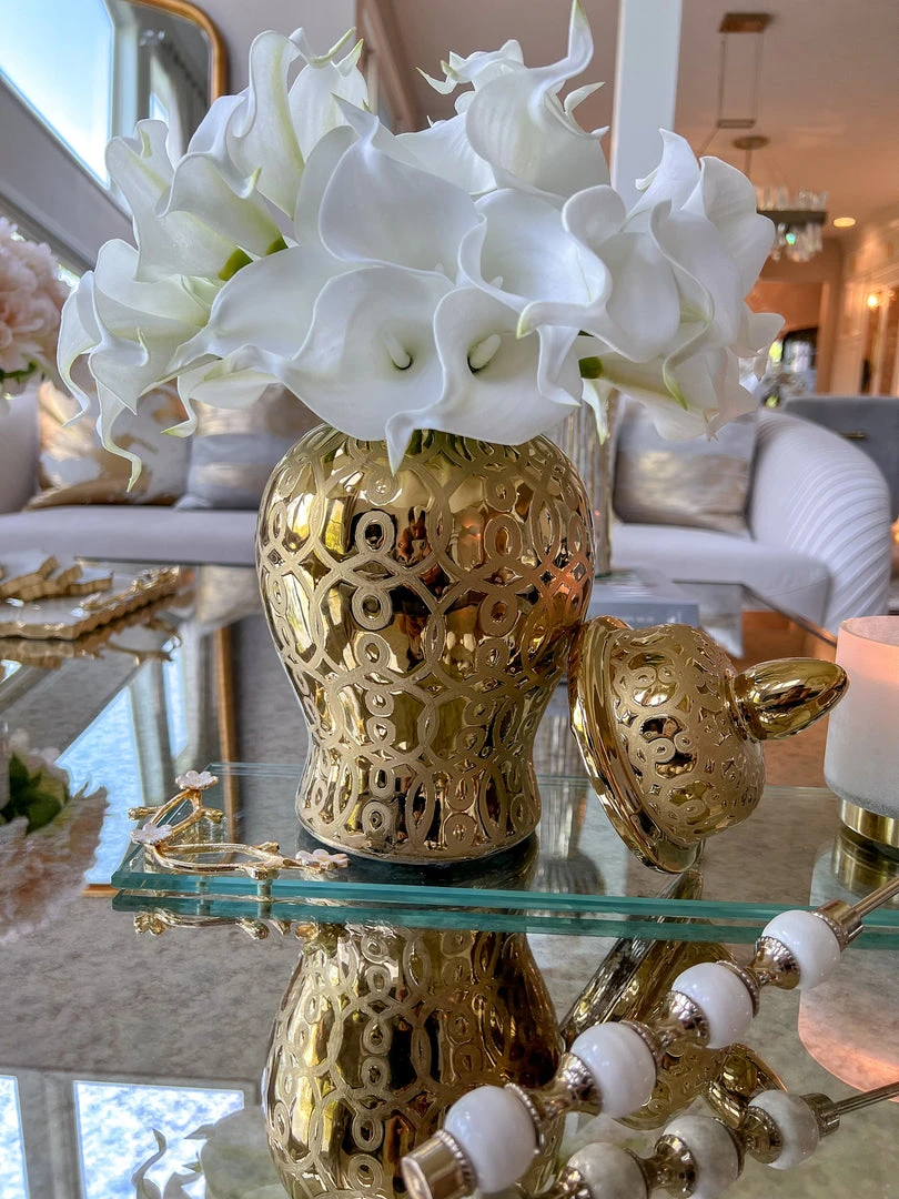 Inspire Me! Home Decor Gold Patterned Mini/Miniature Ginger Jar 3 Inspire Me! Home Decor Gold Patterned Mini/Miniature Ginger Jar