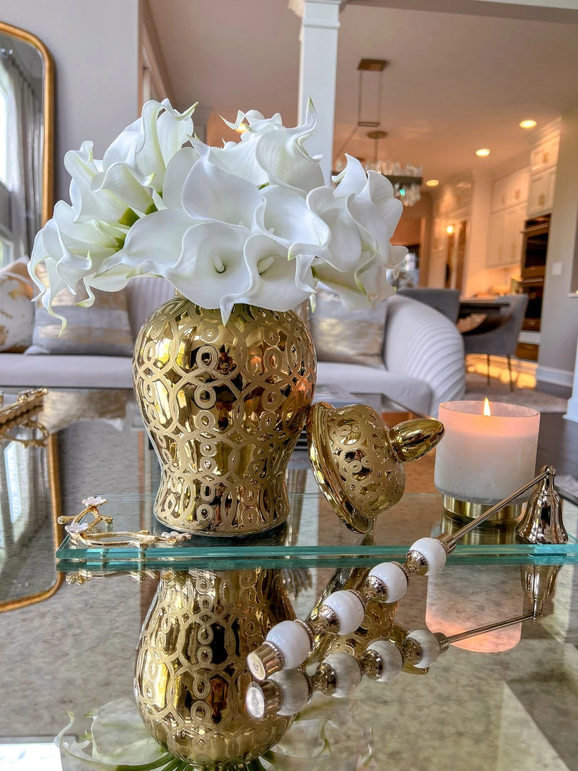 Inspire Me! Home Decor Gold Patterned Mini/Miniature Ginger Jar 6 Inspire Me! Home Decor Gold Patterned Mini/Miniature Ginger Jar