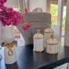 Inspire Me! Home Decor White Ceramic Lidded Jar With Gold Linear Detail (3 Sizes) 2 Inspire Me! Home Decor White Ceramic Lidded Jar With Gold Linear Detail (3 Sizes)