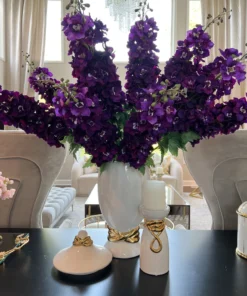 Inspire Me! Home Decor White Ceramic Candle Holder With Gold Elegant Details (2 Sizes) 12 Inspire Me! Home Decor White Ceramic Candle Holder With Gold Elegant Details (2 Sizes)