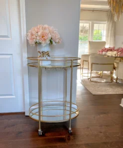 Inspire Me! Home Decor White Ceramic Vase With Stunning Gold Floral Detailed Center