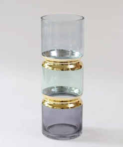 Inspire Me! Home Decor Gold And Colorful Glass Vase
