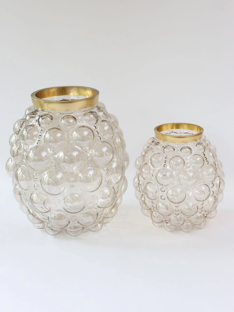 Inspire Me! Home Decor Bubble Vase With Gold Rim (2 Sizes) 5 Inspire Me! Home Decor Bubble Vase With Gold Rim (2 Sizes)