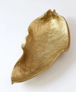 Inspire Me! Home Decor Gold Oblong Leaf Tray
