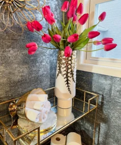 Inspire Me! Home Decor White Ceramic Vase With Gold Vine Design (3 Sizes) 17 Inspire Me! Home Decor White Ceramic Vase With Gold Vine Design (3 Sizes)