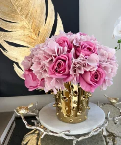 Inspire Me! Home Decor Round Marble Tray With Gold Branch & Bird Details 11 Inspire Me! Home Decor Round Marble Tray With Gold Branch & Bird Details