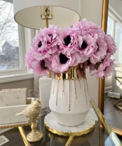 Inspire Me! Home Decor White Porcelain Vase Dipped Design (2 Colors)