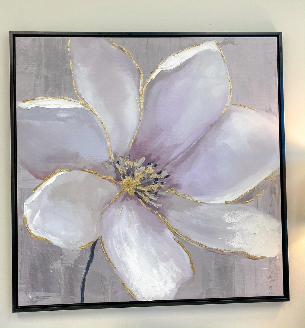 Inspire Me! Home Decor WALL ART & MIRRORS Floral Painting Wall Art W/ Gold Details 3 Inspire Me! Home Decor WALL ART & MIRRORS Floral Painting Wall Art W/ Gold Details