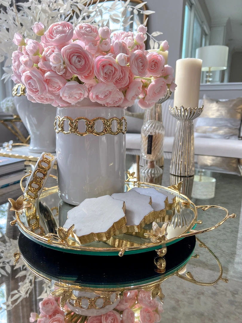 Inspire Me! Home Decor Jars White Ceramic Lidded Jar With Stunning Gold Chain Details (3 Sizes) 9 Inspire Me! Home Decor Jars White Ceramic Lidded Jar With Stunning Gold Chain Details (3 Sizes)