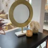 Inspire Me! Home Decor Gold Hammered Texture Tabletop Mirror W/ Marble Base 1 Inspire Me! Home Decor Gold Hammered Texture Tabletop Mirror W/ Marble Base