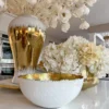 Inspire Me! Home Decor White And Gold Salad Bowl