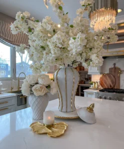 Inspire Me! Home Decor White Ginger Jar With Gold Details (3 Sizes) 18 Inspire Me! Home Decor White Ginger Jar With Gold Details (3 Sizes)