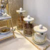 Inspire Me! Home Decor Glass Canisters With Gold Linear Details (3 Sizes) 1 Inspire Me! Home Decor Glass Canisters With Gold Linear Details (3 Sizes)