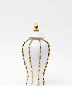 Inspire Me! Home Decor White Ginger Jar With Gold Details (3 Sizes) 23 Inspire Me! Home Decor White Ginger Jar With Gold Details (3 Sizes)