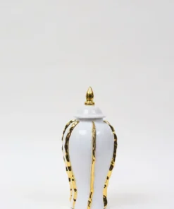Inspire Me! Home Decor White Ginger Jar With Gold Details (3 Sizes) 22 Inspire Me! Home Decor White Ginger Jar With Gold Details (3 Sizes)