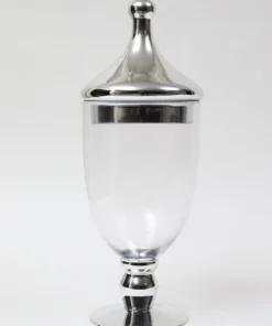 Inspire Me! Home Decor Gold Clear Glass Apothecary Jar W/ Lid (2 Colors)