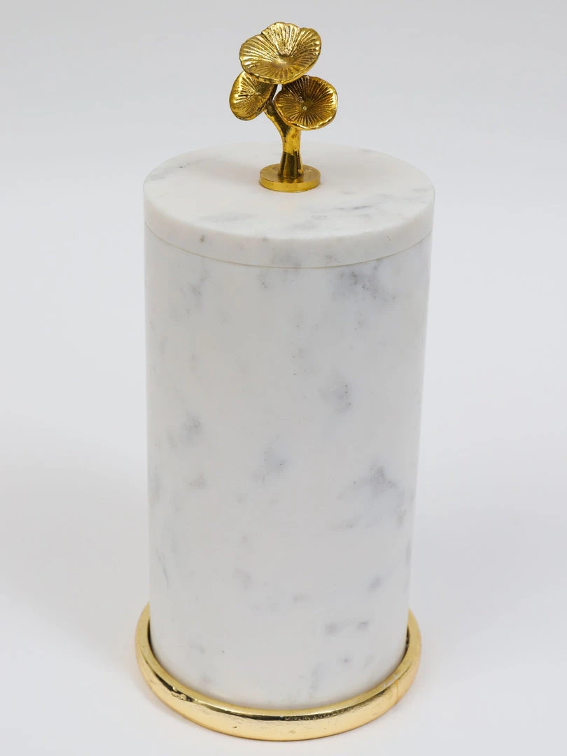 Inspire Me! Home Decor Marble Canisters With Floral Design Lid (2 Colors, 3 Sizes) Gold 8 Inspire Me! Home Decor Marble Canisters With Floral Design Lid (2 Colors, 3 Sizes) Gold
