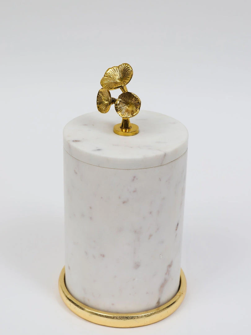 Inspire Me! Home Decor Marble Canisters With Floral Design Lid (2 Colors, 3 Sizes) Gold 7 Inspire Me! Home Decor Marble Canisters With Floral Design Lid (2 Colors, 3 Sizes) Gold