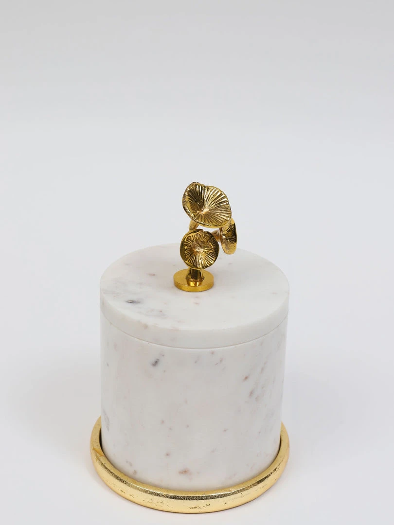 Inspire Me! Home Decor Marble Canisters With Floral Design Lid (2 Colors, 3 Sizes) Gold 6 Inspire Me! Home Decor Marble Canisters With Floral Design Lid (2 Colors, 3 Sizes) Gold