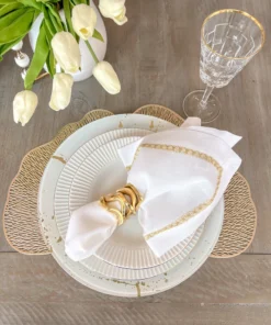 Inspire Me! Home Decor Set Of 4 Goblets With Gold Rim