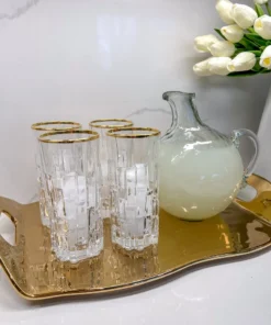 Inspire Me! Home Decor Set Of 4 Glasses With Gold Rim