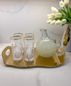 Inspire Me! Home Decor Set Of 4 Glasses With Gold Rim