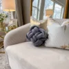 Inspire Me! Home Decor Pillows Gray Velvet Knot Pillow 1 Inspire Me! Home Decor Pillows Gray Velvet Knot Pillow