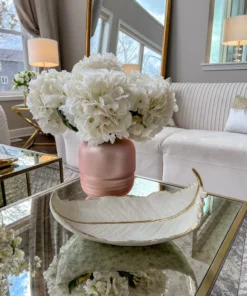 Inspire Me! Home Decor White And Gold Feather Decorative Bowl 12 Inspire Me! Home Decor White And Gold Feather Decorative Bowl