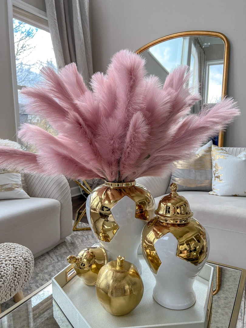 Inspire Me! Home Decor Gold Geometric White And Gold Ginger Jar (3 Sizes) 6 Inspire Me! Home Decor Gold Geometric White And Gold Ginger Jar (3 Sizes)