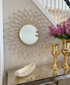Inspire Me! Home Decor Golden Jeweled Sunburst MIrror 8 Inspire Me! Home Decor Golden Jeweled Sunburst MIrror