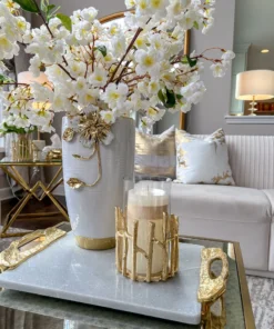 Inspire Me! Home Decor Glass Hurricane/Faux Floral Vase With Gold Twig Design (3 Sizes) 17 Inspire Me! Home Decor Glass Hurricane/Faux Floral Vase With Gold Twig Design (3 Sizes)