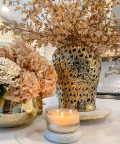 Inspire Me! Home Decor Gold Leaf Pattern Ginger Jar (2 Sizes)