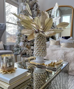 Inspire Me! Home Decor Gold Metallic Magnolia Leaf Stem