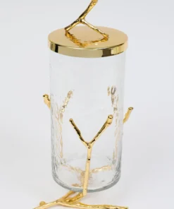 Inspire Me! Home Decor Glass Canister With Gold Metal Branch Design (3 Sizes) 9 Inspire Me! Home Decor Glass Canister With Gold Metal Branch Design (3 Sizes)