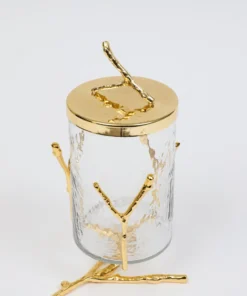 Inspire Me! Home Decor Glass Canister With Gold Metal Branch Design (3 Sizes) 10 Inspire Me! Home Decor Glass Canister With Gold Metal Branch Design (3 Sizes)