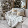 Inspire Me! Home Decor Ivory Chunky Knitted Throw Blanket 2 Inspire Me! Home Decor Ivory Chunky Knitted Throw Blanket