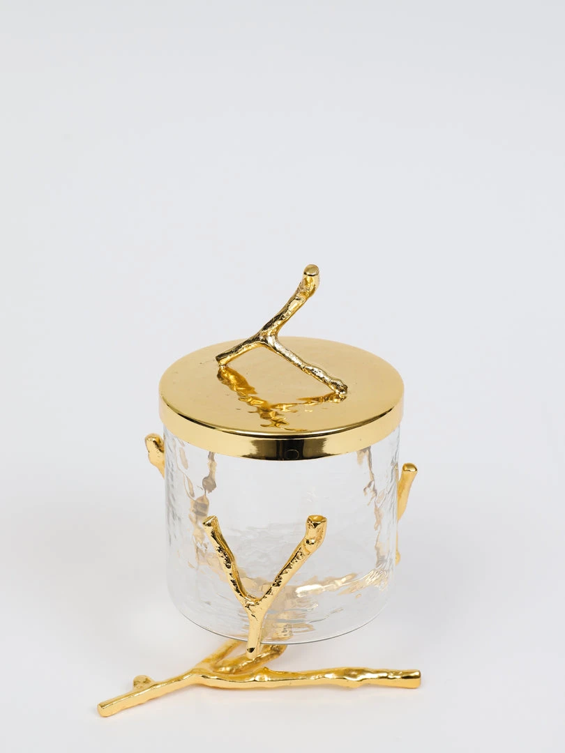 Inspire Me! Home Decor Glass Canister With Gold Metal Branch Design (3 Sizes) 7 Inspire Me! Home Decor Glass Canister With Gold Metal Branch Design (3 Sizes)