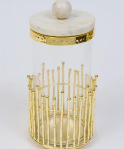 Inspire Me! Home Decor Glass Canisters With Gold Linear Details (3 Sizes) 15 Inspire Me! Home Decor Glass Canisters With Gold Linear Details (3 Sizes)