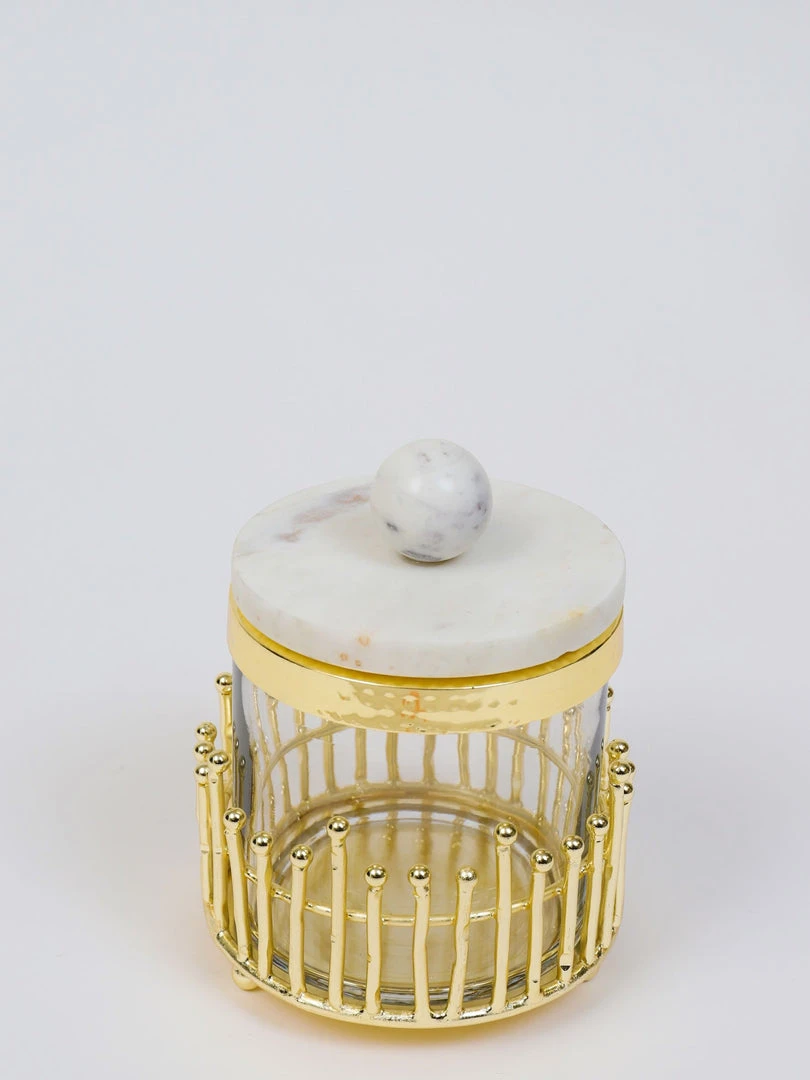 Inspire Me! Home Decor Glass Canisters With Gold Linear Details (3 Sizes) 10 Inspire Me! Home Decor Glass Canisters With Gold Linear Details (3 Sizes)