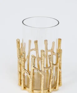 Inspire Me! Home Decor Glass Hurricane/Faux Floral Vase With Gold Twig Design (3 Sizes) 22 Inspire Me! Home Decor Glass Hurricane/Faux Floral Vase With Gold Twig Design (3 Sizes)