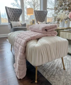 Inspire Me! Home Decor PILLOWS, RUGS, & THROWS Blush Faux Fur Throw