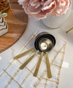 Inspire Me! Home Decor Measuring Cups With Textured Gold Handle