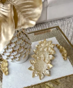 Inspire Me! Home Decor Gold Flower Coasters (Set Of 4)