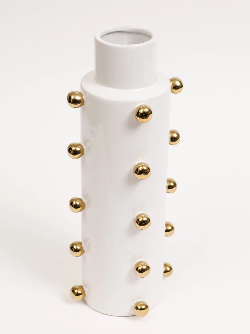 Inspire Me! Home Decor White Ceramic Studded Vase (3 Sizes) 4 Inspire Me! Home Decor White Ceramic Studded Vase (3 Sizes)