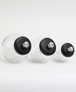 Inspire Me! Home Decor KITCHEN Glass Canister With Diamond Knob (3 Sizes)
