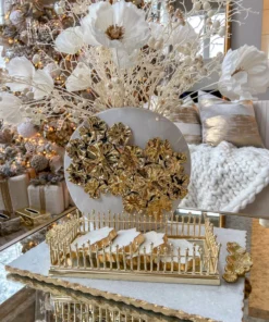 Inspire Me! Home Decor Coaster Tray With Gold Linear Design