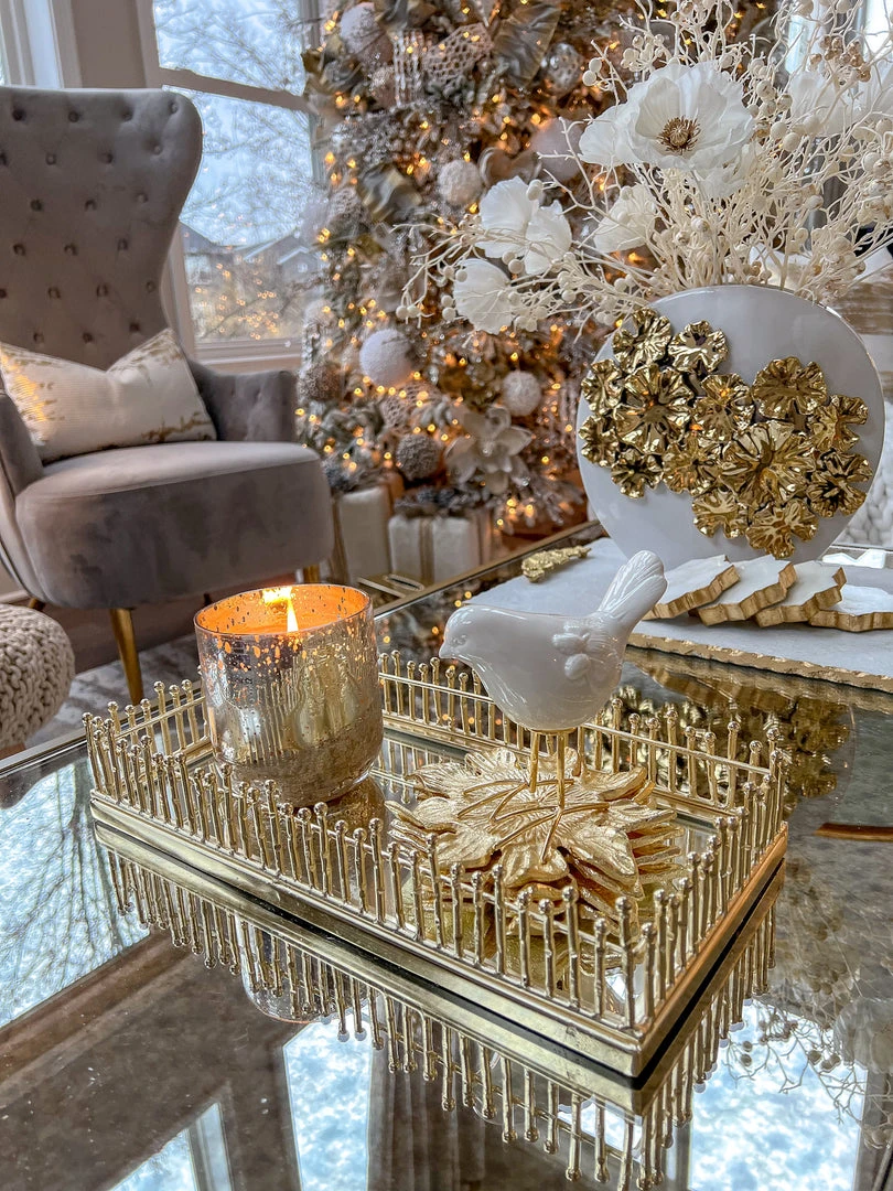 Inspire Me! Home Decor Mirrored Tray With Gold Linear Design 3 Inspire Me! Home Decor Mirrored Tray With Gold Linear Design